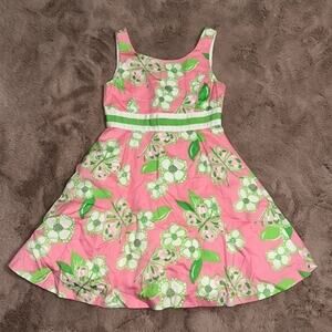 VINTAGE Lilly Pulitzer Pretty Pink Twirl Dress, 10 Girls, Pink & Green Butterfly